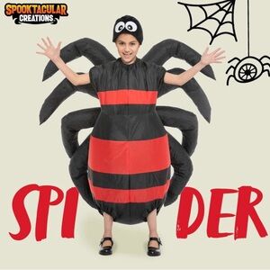 Halloween Costume Spider Inflatable for Kids Full Body Air Blow Up Pump Included